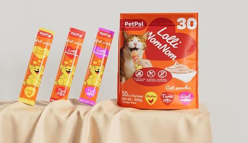 Petpal Lolli Nomnom Hydrating Cat Treats ، 30 Count ، الدجاج ، التونة وسود COD ، وجبات خفيفة ممتعة للتلعق للترطيب الصحي in Saudi Arabia
