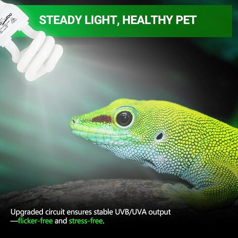 repti zoo uva uvb reptile light bulb ، 2 pack 5.0 15w lamp spact spact spact for crested gecko leopard gecko frog toad snake crameleon ، uvb bulb for tropical reptile in Saudi Arabia