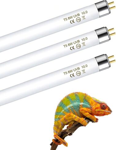 3 Pack T5 10.0 UVB Reptile Light Bulb 8W 12 Inch, UVA UVB Lamp for Bearded Dragons, Chameleons, Turtles, Tortoises, Lizards - Desert & Tropical Reptiles in Saudi Arabia