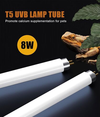 3 Pack T5 10.0 UVB Reptile Light Bulb 8W 12 Inch, UVA UVB Lamp for Bearded Dragons, Chameleons, Turtles, Tortoises, Lizards - Desert & Tropical Reptiles in Saudi Arabia