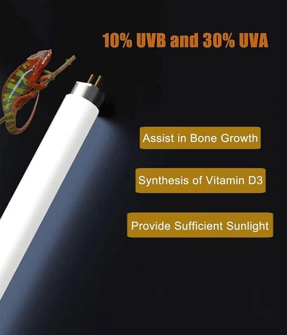 3 Pack T5 10.0 UVB Reptile Light Bulb 8W 12 Inch, UVA UVB Lamp for Bearded Dragons, Chameleons, Turtles, Tortoises, Lizards - Desert & Tropical Reptiles in Saudi Arabia
