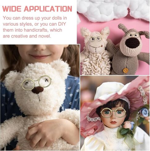 PATIKIL 1.38" Mini Doll Eyeglasses, 12 Pcs Doll Dress Up Eyeglasses Miniature Round Eyeglasses Metal Wire Rim for Crafts Pets Doll Making Supplies Accessories, 4 Colors in Saudi Arabia