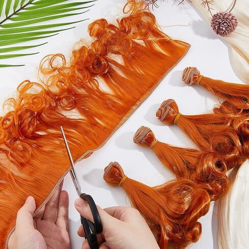 DICOSMETIC 5Pcs Doll Hair Wig 15cm Curly Short Dolls Hair High Temperature Fiber Dolls Hairs Weft Extensions Dark Brown Faux Hairs Replacement for Doll Making Kits Arts Supplies in Saudi Arabia