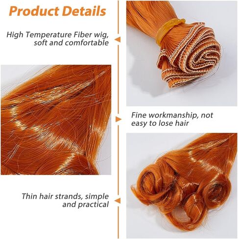 DICOSMETIC 5Pcs Doll Hair Wig 15cm Curly Short Dolls Hair High Temperature Fiber Dolls Hairs Weft Extensions Dark Brown Faux Hairs Replacement for Doll Making Kits Arts Supplies in Saudi Arabia
