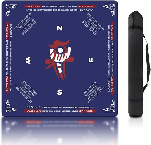 Mahjong Mat - 31.5 × 31.5 بوصة Mahjong Mat للطاولة ، حصيرة طاولة Mahjong لخفض الضوضاء للبوكر ، الدومينو ، ألعاب الطاولة وألعاب الورق (Blue Dark) in Saudi Arabia