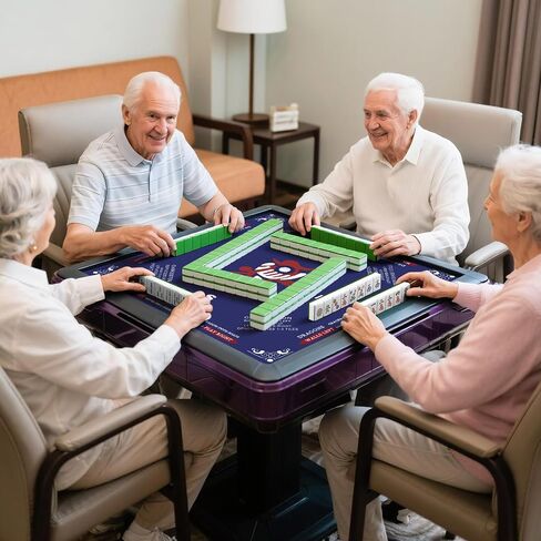Mahjong Mat - 31.5 × 31.5 بوصة Mahjong Mat للطاولة ، حصيرة طاولة Mahjong لخفض الضوضاء للبوكر ، الدومينو ، ألعاب الطاولة وألعاب الورق (Blue Dark) in Saudi Arabia