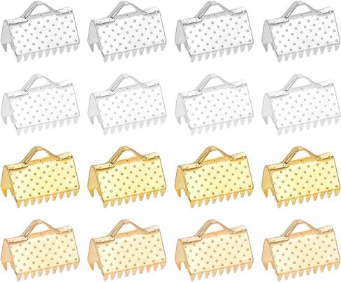 uxcell 200Pcs 30mm Ribbon Crimp Clamp Ends, Bookmark Pinch Crimp Ends, Fasteners Clasp Crimp Ends for Bracelet Necklace Jewelry Making, 4 Colors in Saudi Arabia
