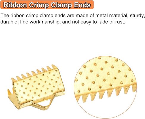 uxcell 200Pcs 30mm Ribbon Crimp Clamp Ends, Bookmark Pinch Crimp Ends, Fasteners Clasp Crimp Ends for Bracelet Necklace Jewelry Making, 4 Colors in Saudi Arabia