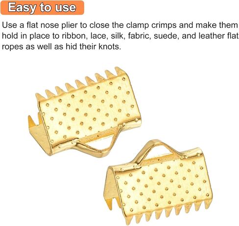 uxcell 200Pcs 30mm Ribbon Crimp Clamp Ends, Bookmark Pinch Crimp Ends, Fasteners Clasp Crimp Ends for Bracelet Necklace Jewelry Making, 4 Colors in Saudi Arabia