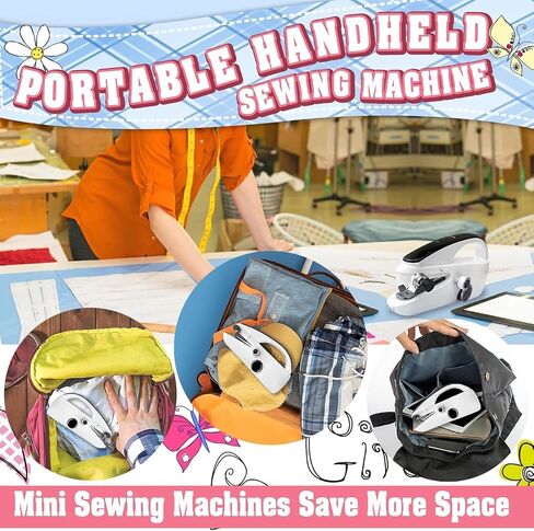 Hand Held Sewing Machines, Hand Held Sewing Machines For Adults with Test Fabric(Not second-hand), Portable Easy To Use Heavy Duty Rechargeable Hand Cordless Sewing Machine for Jeans, Fabric, Denim in Kuwait