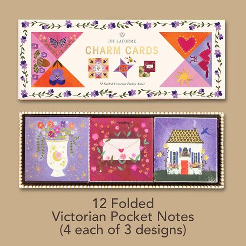 Galison Charm Cards – Joy Laforme Charm Card Set Including 12 Folded Notecards Featuring Beautiful Illustrations in Saudi Arabia
