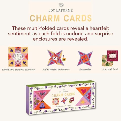 Galison Charm Cards – Joy Laforme Charm Card Set Including 12 Folded Notecards Featuring Beautiful Illustrations in Saudi Arabia