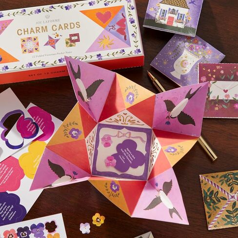 Galison Charm Cards – Joy Laforme Charm Card Set Including 12 Folded Notecards Featuring Beautiful Illustrations in Saudi Arabia