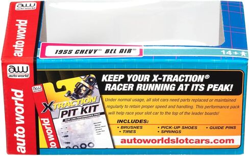 Auto World Xtraction 1955 Chevy Bel Air (أصفر/أبيض) Ho Slot Car in Saudi Arabia