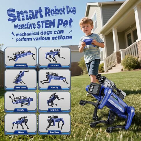 لعبة Smart Robot Dog - ألعاب STEM التفاعلية مع التحكم الصوتي والتحكم عن بعد ، و 30+ إجراءات نابضة بالحياة ، واللعب القابل للبرمجة ، ومدى 25 متر ، ودائم وآمن - أفضل هدية للأطفال 6-12 in Kuwait