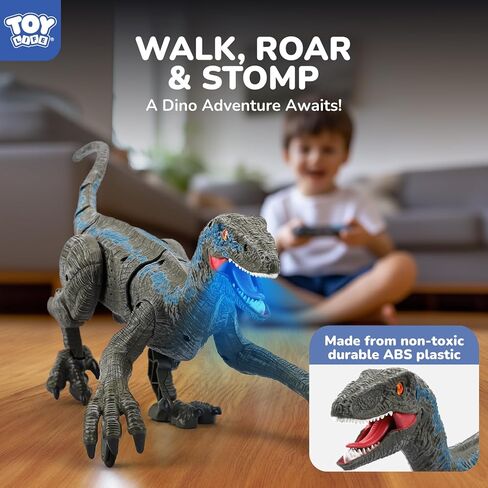 Steam Life Control Control Velociraptor Dinosaur Toy للأطفال - RC Dino واقعية مع الأصوات والأضواء وأفعال المشي - لعبة Raptor القابلة لإعادة الشحن للبنين والبنات in Kuwait