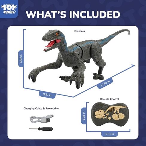 Steam Life Control Control Velociraptor Dinosaur Toy للأطفال - RC Dino واقعية مع الأصوات والأضواء وأفعال المشي - لعبة Raptor القابلة لإعادة الشحن للبنين والبنات in Kuwait