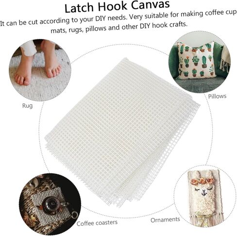 Doitool DIY Mesh Latch Hook Making Canvas Tapestry Mesh للحرف اليدوية مواد صياغة متينة وعملية للوقايات in Saudi Arabia
