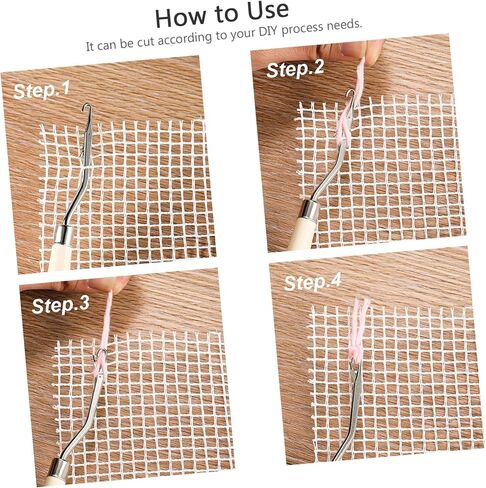 Doitool DIY Mesh Latch Hook Making Canvas Tapestry Mesh للحرف اليدوية مواد صياغة متينة وعملية للوقايات in Saudi Arabia