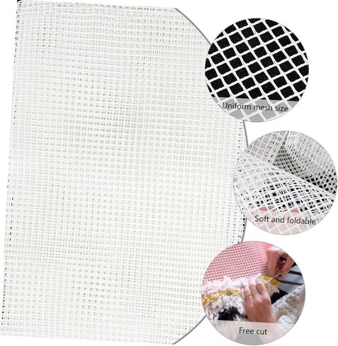 Doitool DIY Mesh Latch Hook Making Canvas Tapestry Mesh للحرف اليدوية مواد صياغة متينة وعملية للوقايات in Saudi Arabia