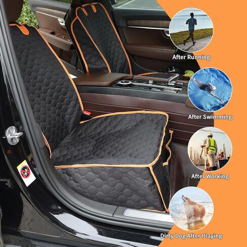 1 Pack Front Seat Car Cover, Waterproof Dog Car Seat Cover, Non-Slip & Scratch-Proof, Pet Car Seat Protector with Side Flaps and Storage Pocket, Car Seat Cover for Most Cars, Trucks and SUVs in Kuwait