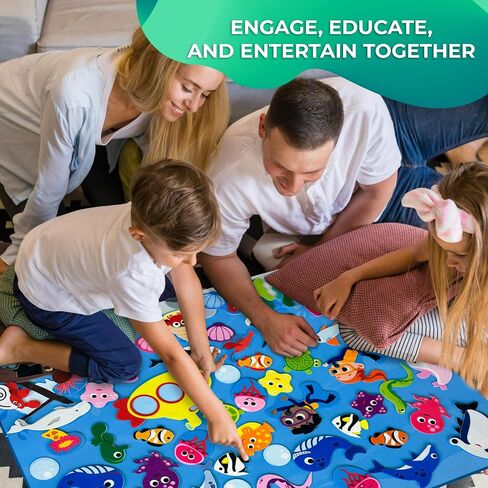 لوحة Quokka Ocean Felt Board للأطفال الصغار - 70 PCS قصة لوحية مزدوجة ذات سميك مع لوحات أنشطة جدار متينة كبيرة البالغة 41 × 30 بوصة - مثالية لرواية القصص أنشطة الأطفال الداخلية والفصول الدراسية in Saudi Arabia
