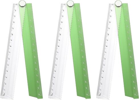 HARFINGTON 3pcs Folding Straight Ruler 30cm Metric Aluminum Alloy Protractor Foldable Angle Ruler Geometric Measuring Tool for Architects Artists Office, Gold Tone in Saudi Arabia