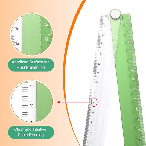 HARFINGTON 3pcs Folding Straight Ruler 30cm Metric Aluminum Alloy Protractor Foldable Angle Ruler Geometric Measuring Tool for Architects Artists Office, Gold Tone in Saudi Arabia