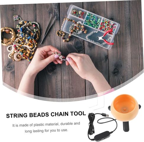 GADPIPARTY 1SET DIY Beading Bowl مع إبر منحنية محمولة الدوار للخرز الكهربائي للخرز السريع USB مدعوم من مشاريع المجوهرات وعشاق DIY in Saudi Arabia