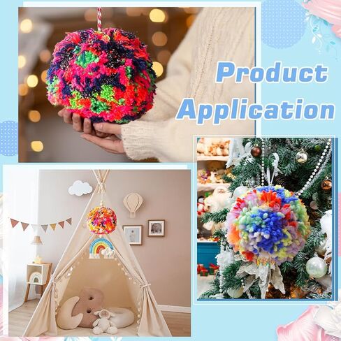 Benecreat 2pcs Wooden Pompom Maker Fluff Ball Weaver ، قالب صانع كرة الصوف نصف الدائرة ، 9.8 × 9.4 بوصة in Saudi Arabia