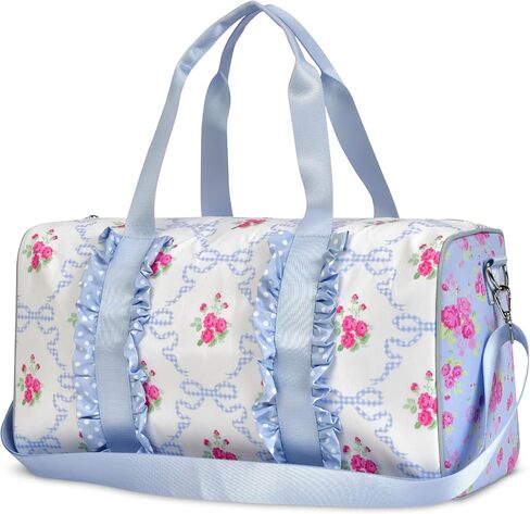 iscream 17" x 11" Duffle Bag with Sturdy Nylon Exterior for Sport and Travel with Adjustable Strap - Sweet Patchwork in Saudi Arabia