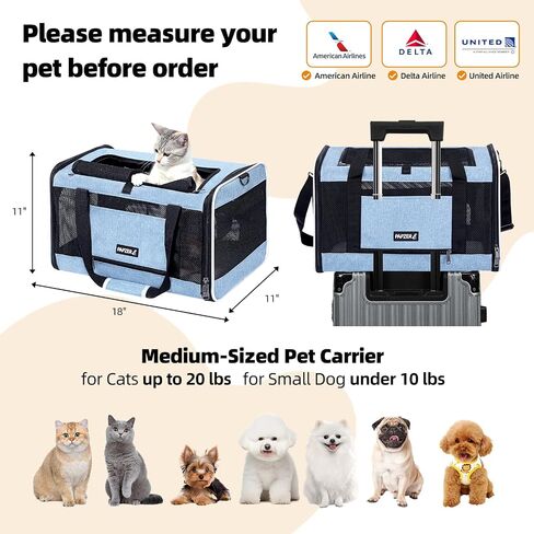 Cat Carrier Soft-Sided 18x11x11 Inch Travel Bag for Medium Cats Over 15lbs, Small Dog Carrier Crate Top Entry Breathable Mesh Puppy 12 Pounds, Pet Rabbit Carrying Cage Kennel Collapsible Pink in Saudi Arabia