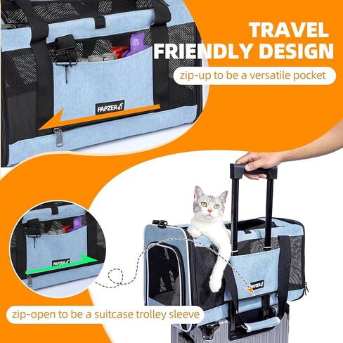 Cat Carrier Soft-Sided 18x11x11 Inch Travel Bag for Medium Cats Over 15lbs, Small Dog Carrier Crate Top Entry Breathable Mesh Puppy 12 Pounds, Pet Rabbit Carrying Cage Kennel Collapsible Pink in Saudi Arabia