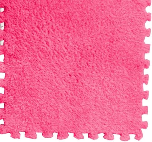 10pcs Plush Foam Puzzle Mat Tiles Soft and Non Slip Interlocking Carpet Tiles for Bedroom or Kids Room (Rose Red) in Saudi Arabia