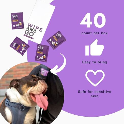 Dog Wipes - Individually Packaged - Hypoallergenic and Fragrance Free - Dog & Cat Face Paw & Butt Cleaner in Saudi Arabia
