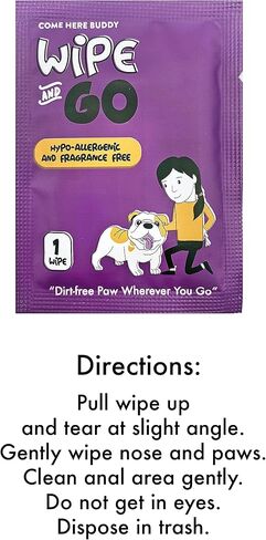 Dog Wipes - Individually Packaged - Hypoallergenic and Fragrance Free - Dog & Cat Face Paw & Butt Cleaner in Saudi Arabia