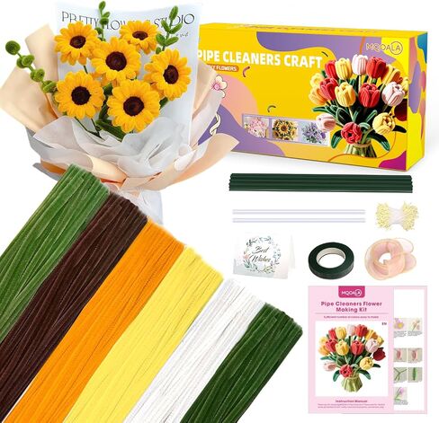 Pipe Cleaners Craft, 450Pcs Pink Tulip Pipe Cleaner Bulk Flower Kit Chenille Stems for DIY Pink Lily Rose Bouquet Making Multi-Color Thick Fluffy in Saudi Arabia