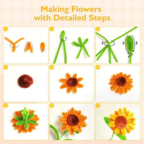 Pipe Cleaners Craft, 450Pcs Pink Tulip Pipe Cleaner Bulk Flower Kit Chenille Stems for DIY Pink Lily Rose Bouquet Making Multi-Color Thick Fluffy in Saudi Arabia