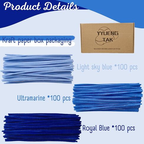 Yyuengtak 300pcs أنابيب أنابيب أخضر كبيرة (3 نغمة أخضر مختلفة) - منظفات أنابيب حرفية رقيقة للفنون والحرف ، مثالية لصنع الزهور والحيوانات والزخارف (12 × 0.24 بوصة) ، سيقان تشنيل in Saudi Arabia