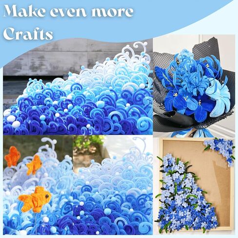 Yyuengtak 300pcs أنابيب أنابيب أخضر كبيرة (3 نغمة أخضر مختلفة) - منظفات أنابيب حرفية رقيقة للفنون والحرف ، مثالية لصنع الزهور والحيوانات والزخارف (12 × 0.24 بوصة) ، سيقان تشنيل in Saudi Arabia