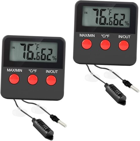 2sets Digital Thermohygrometer for Reptile Tank Snake Lizard Accessories Indoor Thermometer Display for Egg Incubator in Saudi Arabia