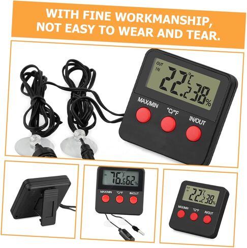 2sets Digital Thermohygrometer for Reptile Tank Snake Lizard Accessories Indoor Thermometer Display for Egg Incubator in Saudi Arabia