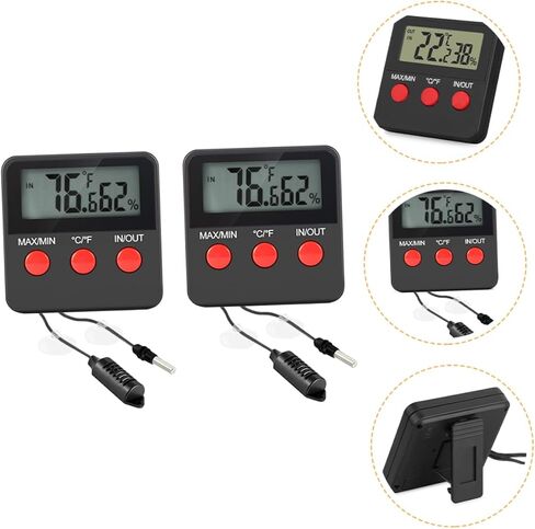 2sets Digital Thermohygrometer for Reptile Tank Snake Lizard Accessories Indoor Thermometer Display for Egg Incubator in Saudi Arabia
