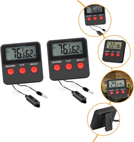 2sets Digital Thermohygrometer for Reptile Tank Snake Lizard Accessories Indoor Thermometer Display for Egg Incubator in Saudi Arabia