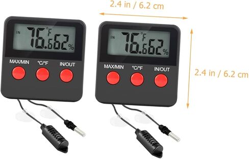 2sets Digital Thermohygrometer for Reptile Tank Snake Lizard Accessories Indoor Thermometer Display for Egg Incubator in Saudi Arabia