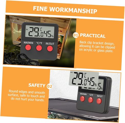 2sets Digital Thermohygrometer for Reptile Tank Snake Lizard Accessories Indoor Thermometer Display for Egg Incubator in Saudi Arabia