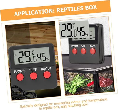 2sets Digital Thermohygrometer for Reptile Tank Snake Lizard Accessories Indoor Thermometer Display for Egg Incubator in Saudi Arabia