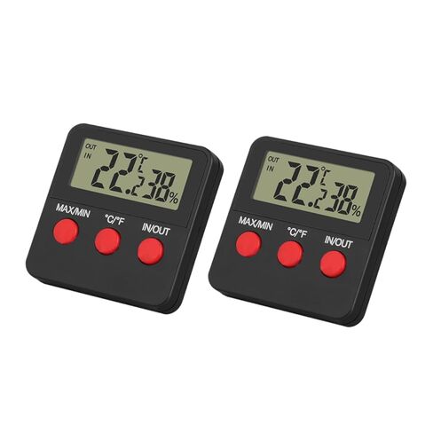 Dechous 2sets درجة حرارة الرطوبة الرقمية لمقياس خزانات الزواحف للاستخدام الداخلي لبيئات مراقبة الفقس البيض in Kuwait
