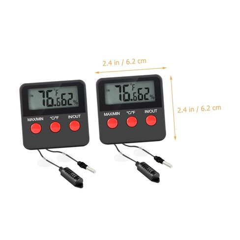 Dechous 2sets درجة حرارة الرطوبة الرقمية لمقياس خزانات الزواحف للاستخدام الداخلي لبيئات مراقبة الفقس البيض in Kuwait