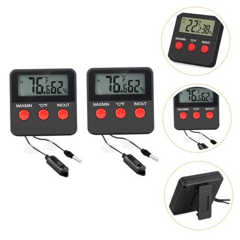 Dechous 2sets درجة حرارة الرطوبة الرقمية لمقياس خزانات الزواحف للاستخدام الداخلي لبيئات مراقبة الفقس البيض in Kuwait